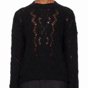 Our Legacy cable sonar Black Textured Knit Sweater